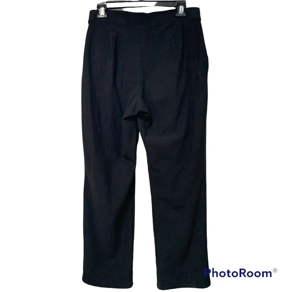 LL Bean Womens Size Medium Classic Black Fleece Back Casual Pants Inseam 27.5 - Picture 2 of 9